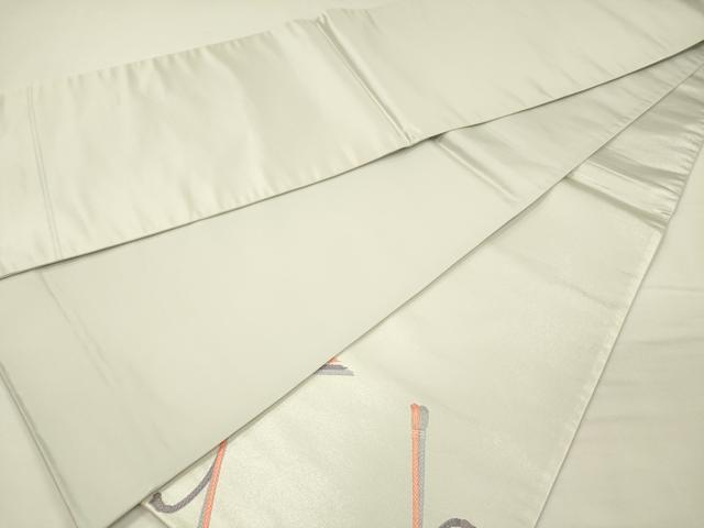 平和屋着物◎太鼓柄袋帯 総刺繍 結び紐文 正絹 逸品 DABH5622ya