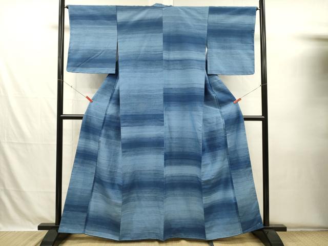 平和屋着物■上質な紬 横段文 正絹 逸品 DABH5674ya