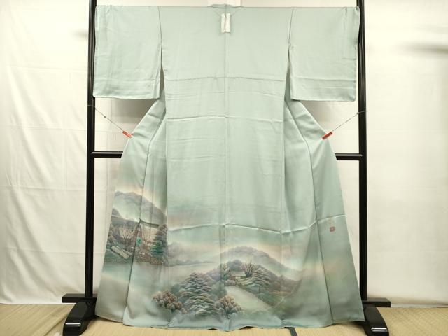 平和屋着物■染織界の匠 村松祥三 色留袖 手描き 風景文 暈し染め 正絹 逸品 DABH5676ya