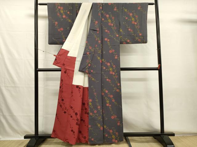 平和屋着物■上質な小紋 枝桜文 金彩 正絹 逸品 DABH5679ya