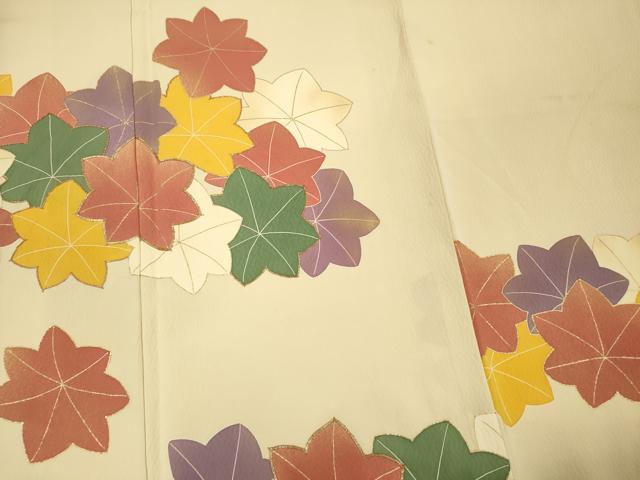 平和屋着物■訪問着 駒刺繍 舞楓文 金彩 正絹 逸品 DABH5706ya