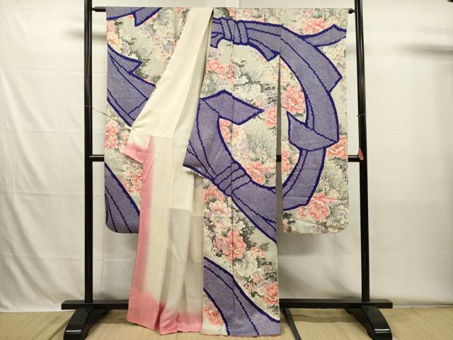 平和屋着物■豪華振袖 絞り 束ね熨斗牡丹文 金彩 正絹 逸品 DABH5708ya