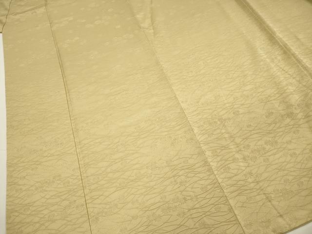 平和屋着物■上質な色無地 菊芝地紋 蒸栗色 正絹 逸品 DABH5709ya