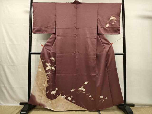 平和屋着物■訪問着 松葉散らし花文 暈し染め 金彩 正絹 逸品 DABH5714ya