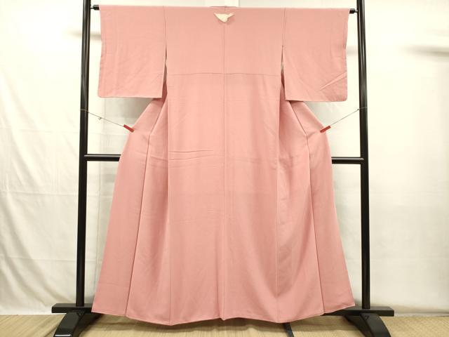 平和屋着物■上質な色無地 珊瑚色 正絹 逸品 DABH5724ya