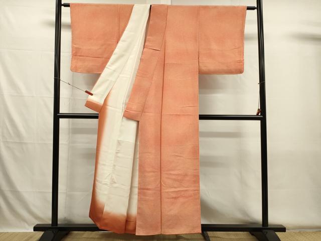 平和屋着物■上質な小紋 霞文 暈し染め 鬼しぼ縮緬 正絹 逸品 DABH5736ya