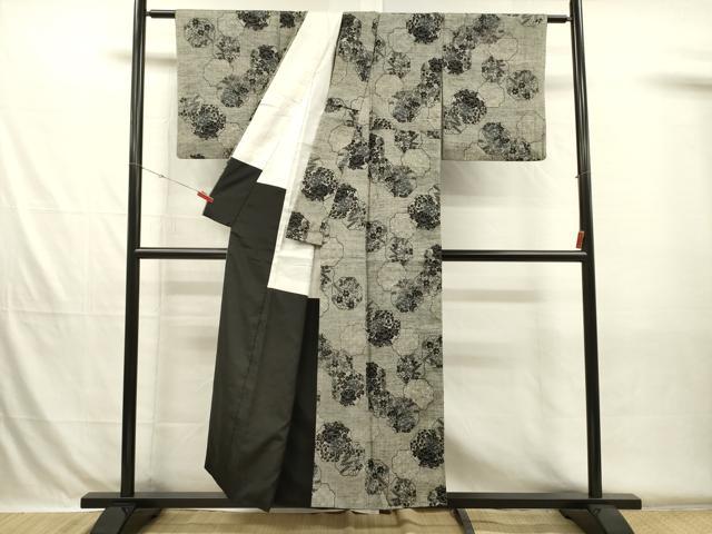 平和屋着物■上質な紬 抽象花文 正絹 逸品 DABH5747ya