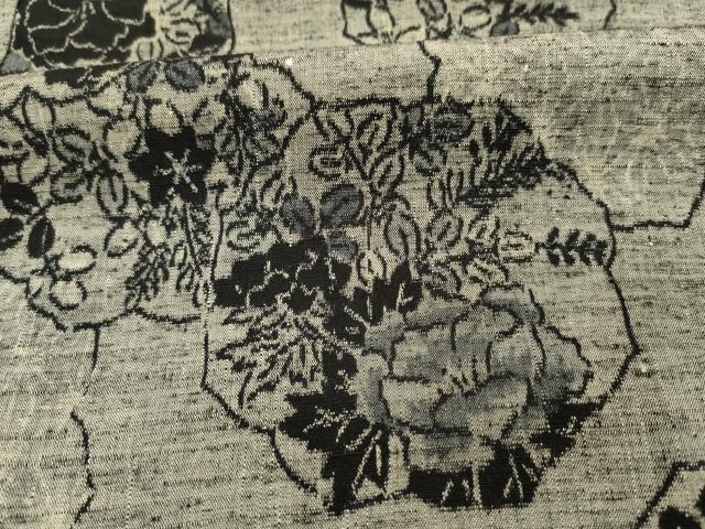 平和屋着物■上質な紬 抽象花文 正絹 逸品 DABH5747ya