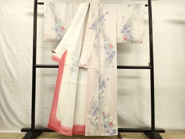 平和屋着物■上質な小紋 草花文 暈し染め 正絹 逸品 DABH5752ya