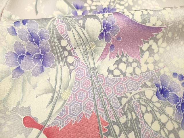 平和屋着物■上質な小紋 草花文 暈し染め 正絹 逸品 DABH5752ya