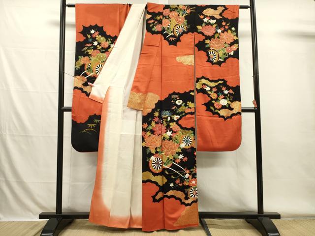 平和屋着物■豪華振袖 駒刺繍 花車文 金彩 正絹 逸品 DABH5757ya