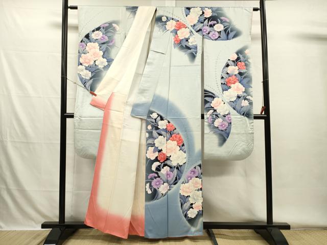 平和屋着物■豪華振袖 舞蝶花文 暈し染め 正絹 逸品 DABH5770ya