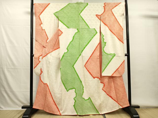 平和屋着物■豪華振袖 絞り 幾何学文 正絹 逸品 DABH5785ya