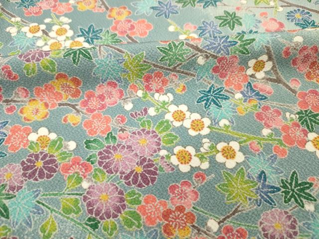 平和屋着物■上質な小紋 草花文 枝梅文 正絹 逸品 DABH5786ya