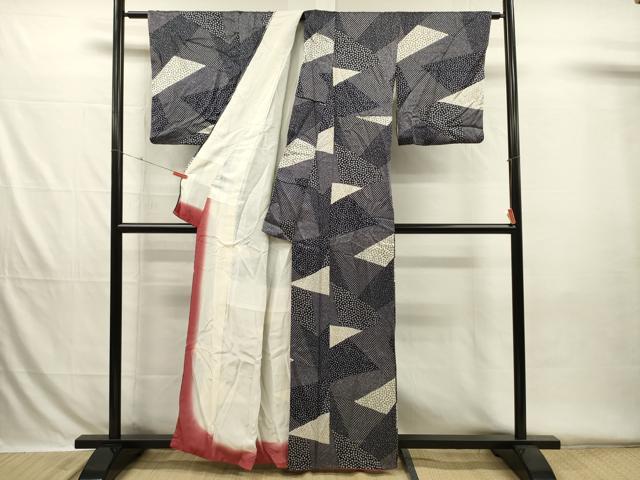 平和屋着物■上質な小紋 切嵌文様 舞花文 正絹 逸品 DABH5790ya
