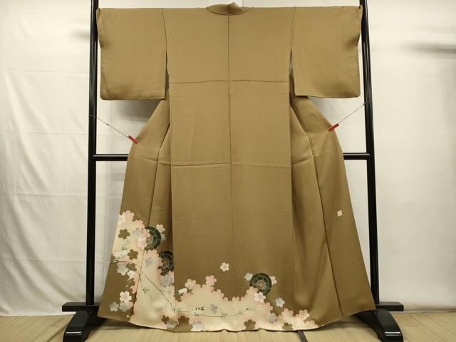 平和屋着物■色留訪問着 源氏車舞桜文 きぬものがたり 金彩 正絹 逸品 DABH5797ya