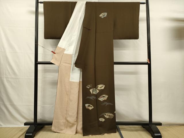 平和屋着物■訪問着 地紙小舟花文 金彩 正絹 逸品 DABH5802ya
