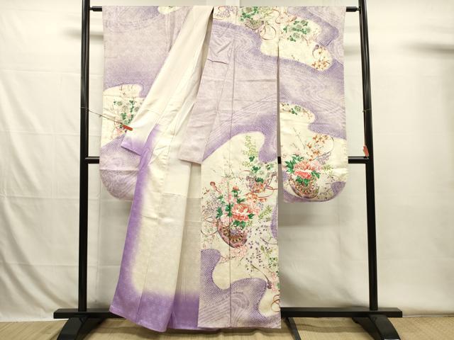 平和屋着物■豪華振袖 駒刺繍 絞り 花車文 牡丹 暈し染め 金彩 正絹 逸品 DABH5824ya