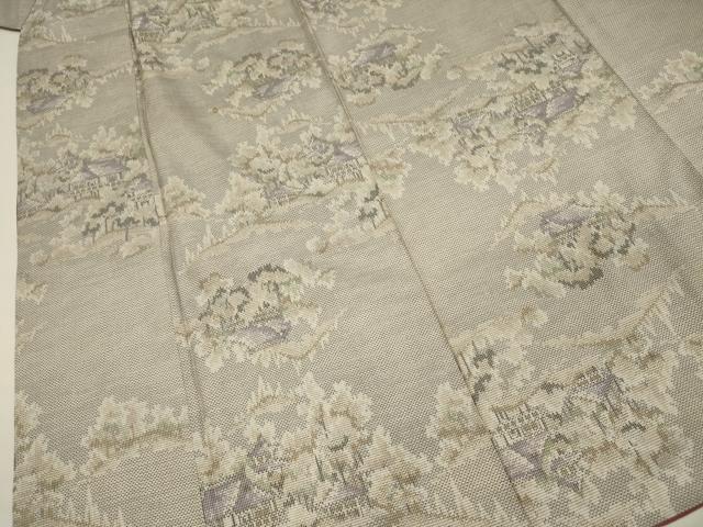 平和屋着物■上質な紬 風景花文 正絹 逸品 DABH5828ya