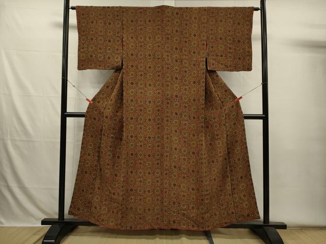平和屋着物■上質な小紋 洋花文 正絹 逸品 DABH5834ya