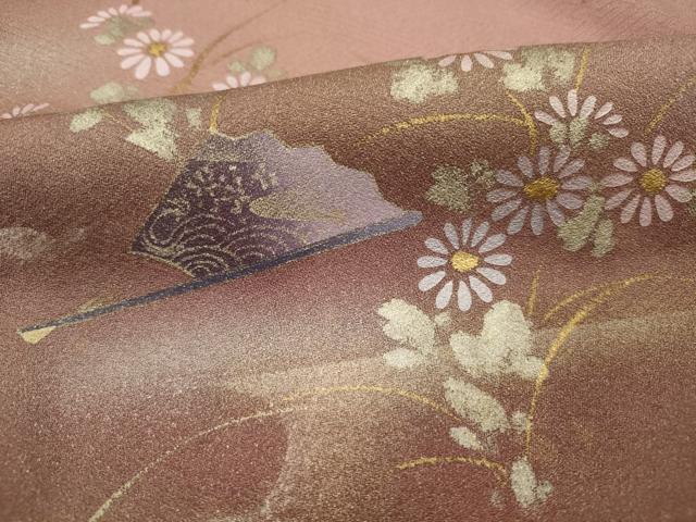 平和屋着物■訪問着 訪問着 扇面花文 暈し染め 金彩 正絹 逸品 DABH5837ya