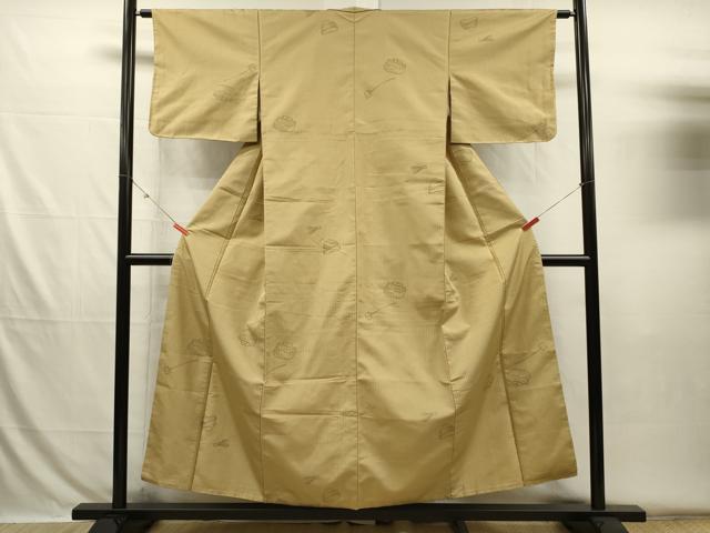 平和屋着物■上質なお召 茶道具 麻の葉 正絹 逸品 DABH5843ya