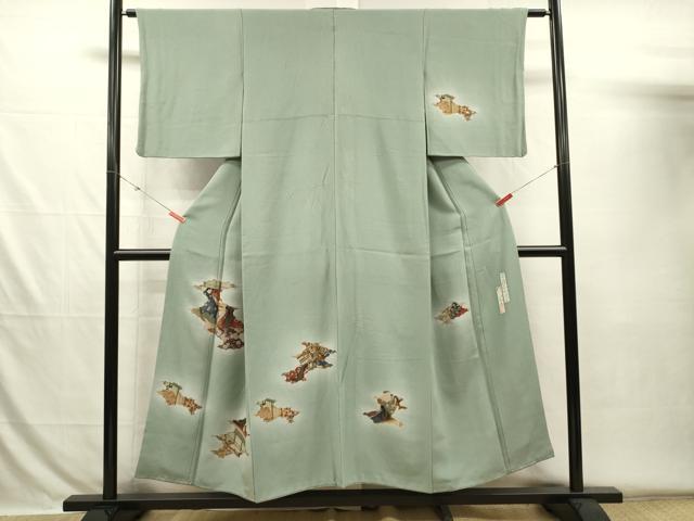 平和屋着物■友禅師・京の名工・伝統工芸士・樽本伊勢蔵 訪問着 人物文 暈し染め 金彩 正絹 逸品 DABH5845ya