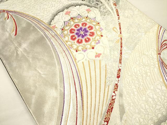 平和屋着物◎六通柄袋帯 唐織 正倉院花文 金銀糸 引箔 正絹 逸品 DABH5881ya