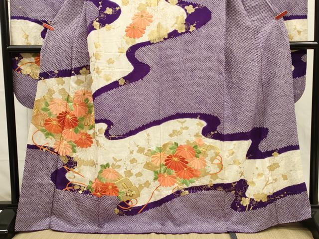 平和屋着物■豪華振袖 駒刺繍 絞り 檜扇花文 金彩 やまと誂製 正絹 逸品 DABH5903ya