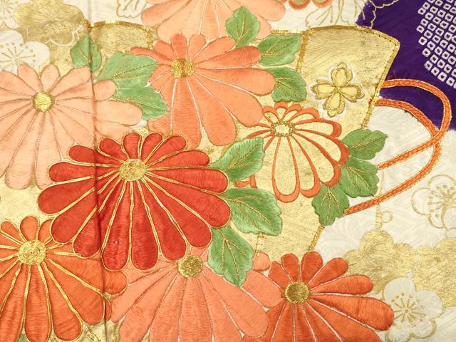 平和屋着物■豪華振袖 駒刺繍 絞り 檜扇花文 金彩 やまと誂製 正絹 逸品 DABH5903ya