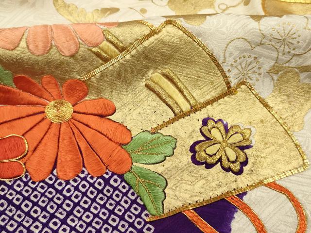 平和屋着物■豪華振袖 駒刺繍 絞り 檜扇花文 金彩 やまと誂製 正絹 逸品 DABH5903ya