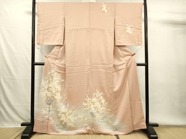 平和屋着物■訪問着 刺繍 花車文 暈し染め 正絹 逸品 DABH5906ya