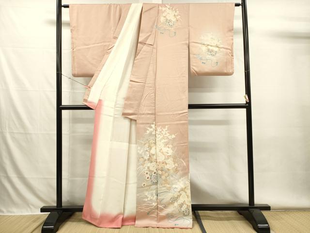 平和屋着物■訪問着 刺繍 花車文 暈し染め 正絹 逸品 DABH5906ya