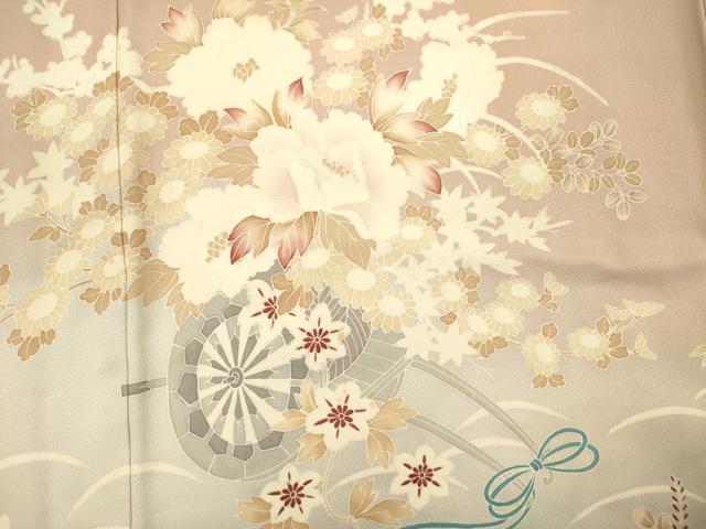 平和屋着物■訪問着 刺繍 花車文 暈し染め 正絹 逸品 DABH5906ya