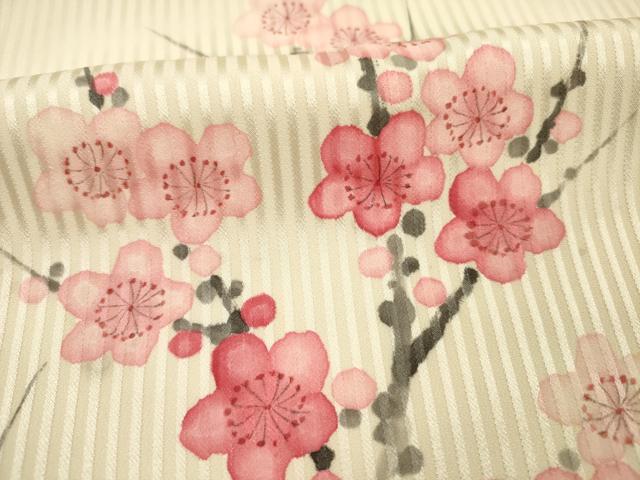 平和屋着物■訪問着 手描き 枝梅文 正絹 逸品 DABH5908ya