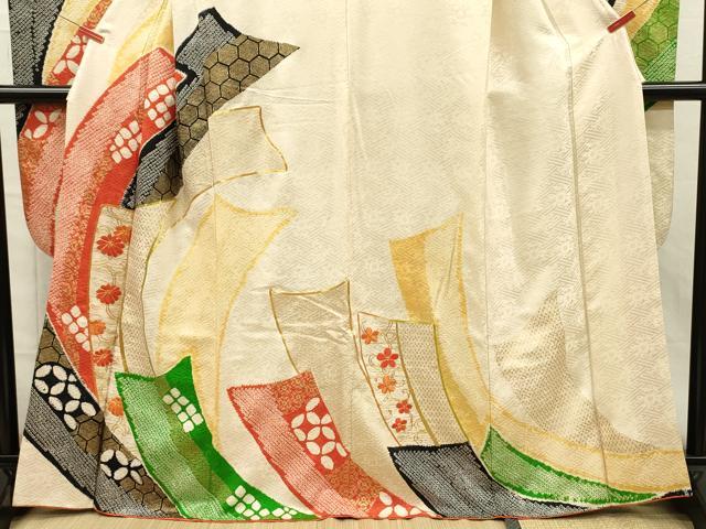 平和屋着物■豪華振袖 駒刺繍 絞り 花熨斗文 金彩 正絹 逸品 DABH5909ya