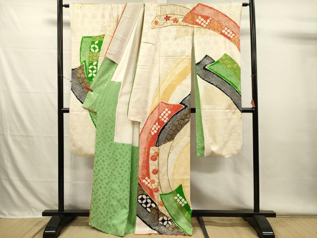 平和屋着物■豪華振袖 駒刺繍 絞り 花熨斗文 金彩 正絹 逸品 DABH5909ya