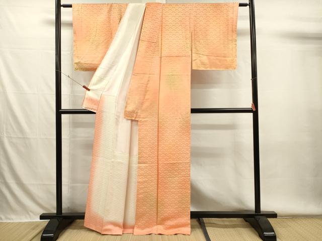 平和屋着物■上質な小紋 青海波地紋 暈し染め 正絹 逸品 DABH5915ya