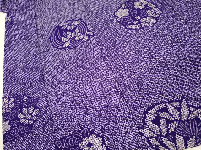 平和屋着物■上質な小紋 総絞り 花丸文 正絹 逸品 DABH5916ya