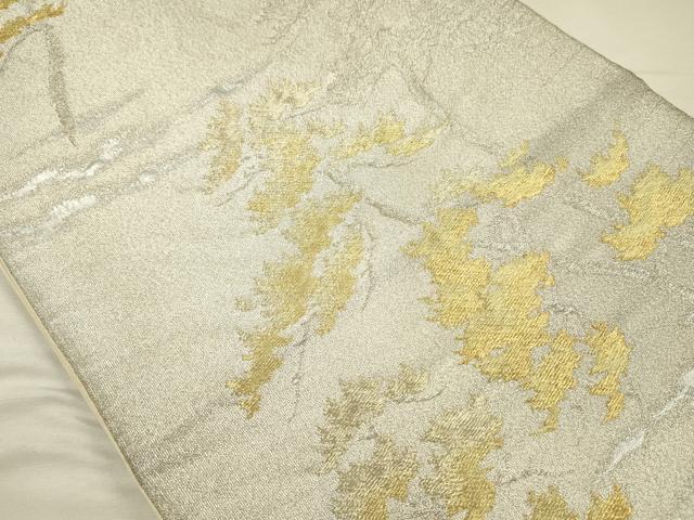 平和屋着物◎綴れ 六通柄袋帯 松葉文 金銀糸 正絹 逸品 DABH5948ya