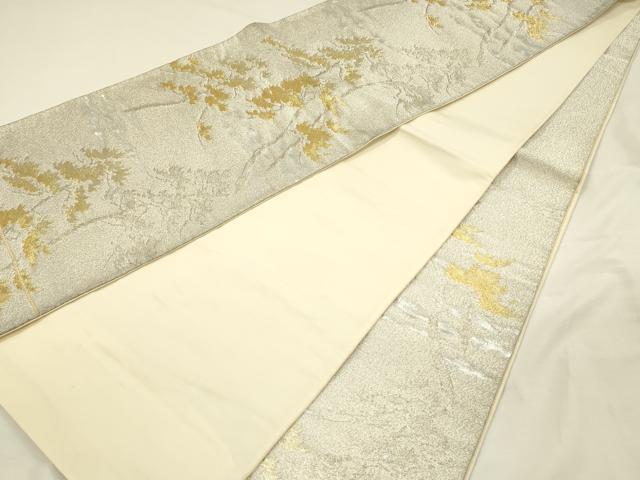 平和屋着物◎綴れ 六通柄袋帯 松葉文 金銀糸 正絹 逸品 DABH5948ya