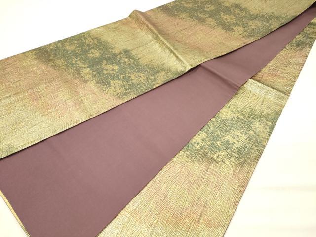 平和屋着物◎全通柄袋帯 立涌霞文 金糸 正絹 逸品 DABH5949ya
