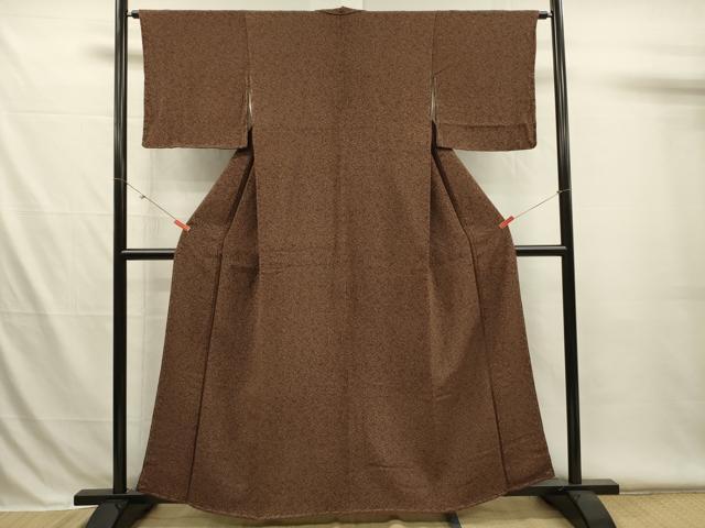 平和屋着物■上質な小紋 草花文 鬼しぼ縮緬 正絹 逸品 DABH5973ya