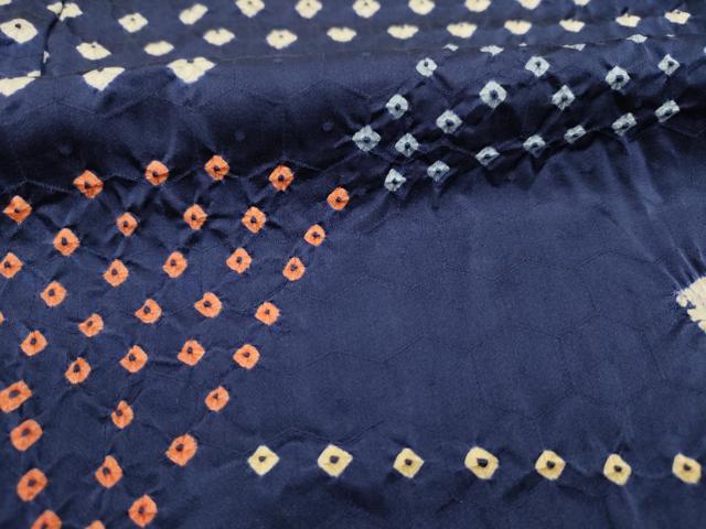 平和屋着物■色留訪問着 絞り 舞扇文 正絹 逸品 DABH5989ya