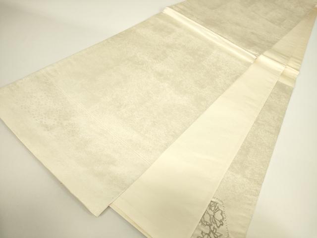 平和屋着物▼総刺繍 太鼓柄袋帯 亀甲花文 銀糸 引箔 正絹 逸品 DABH6003az