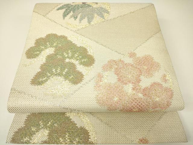 平和屋着物▼六通柄袋帯 松竹梅 金糸 正絹 逸品 DABH6006az