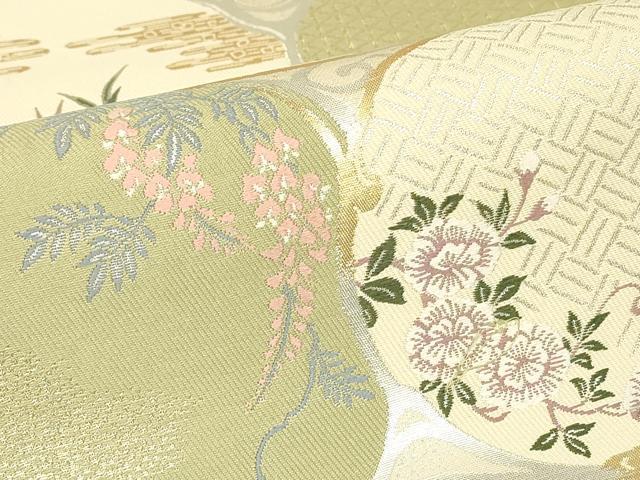 平和屋着物▼西陣 田中義織物謹製 六通柄袋帯 加賀珀鳳 貝合わせ 金銀糸 証紙付き 正絹 逸品 未使用 DABH6046az