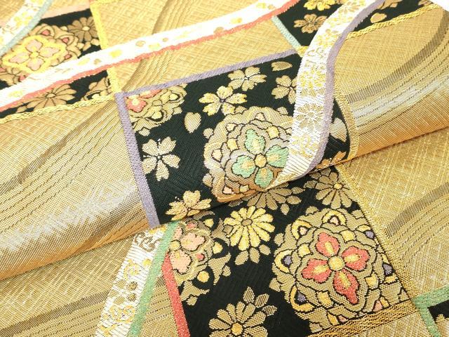平和屋着物▼六通柄袋帯 夢紀行 金糸 正絹 逸品 DABH6054az