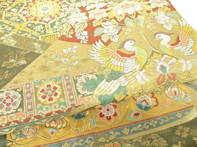 平和屋着物▼六通柄袋帯 吉祥宝物錦 金糸 正絹 逸品 DABH6056az