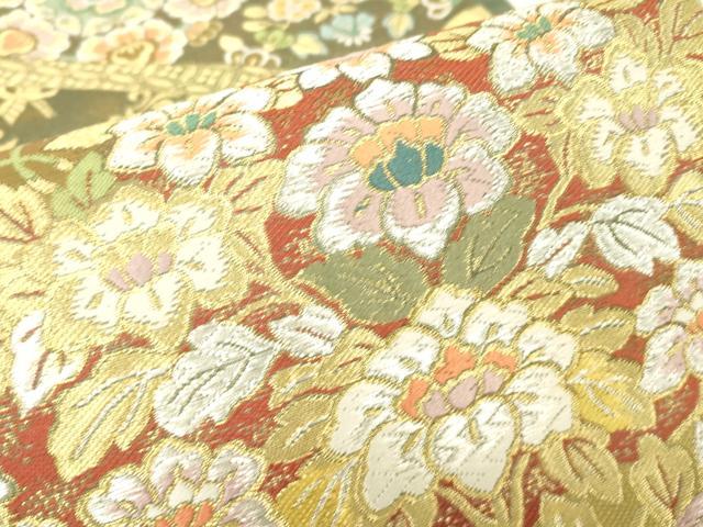 平和屋着物▼六通柄袋帯 吉祥宝物錦 金糸 正絹 逸品 DABH6056az